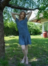 Blue Dress Garden Tease Photos
