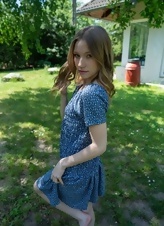 Blue Dress Garden Tease Photos