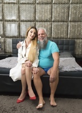 Young Babe Tease With Mature Man