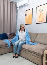 Mature Nude Hairy Pussy Couch Pose