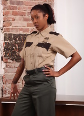 Nude Tattooed Woman Strips Uniform