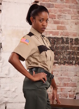 Nude Tattooed Woman Strips Uniform