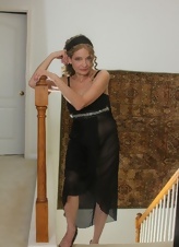 Mature Nude Sheer Dress And Heels Solo