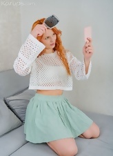 Redhead Nude Couch Tease