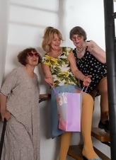 Three Mature Ladies In Thigh-High Tights