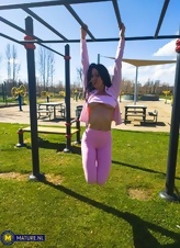 Mature Babe Topless Outdoor